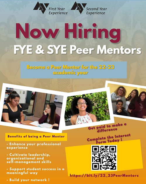Apply to Become an FYE/SYE Peer Mentor