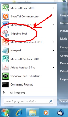 Snipping Tool Location