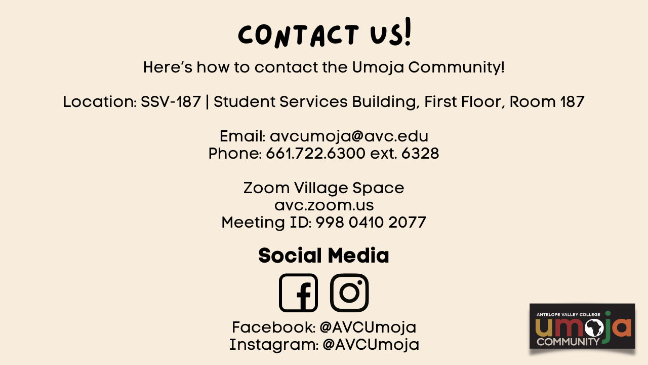 Umoja Community Contact Info