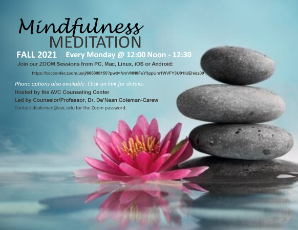 Mindfulness Meditation Zoom Flyer Fall 2021