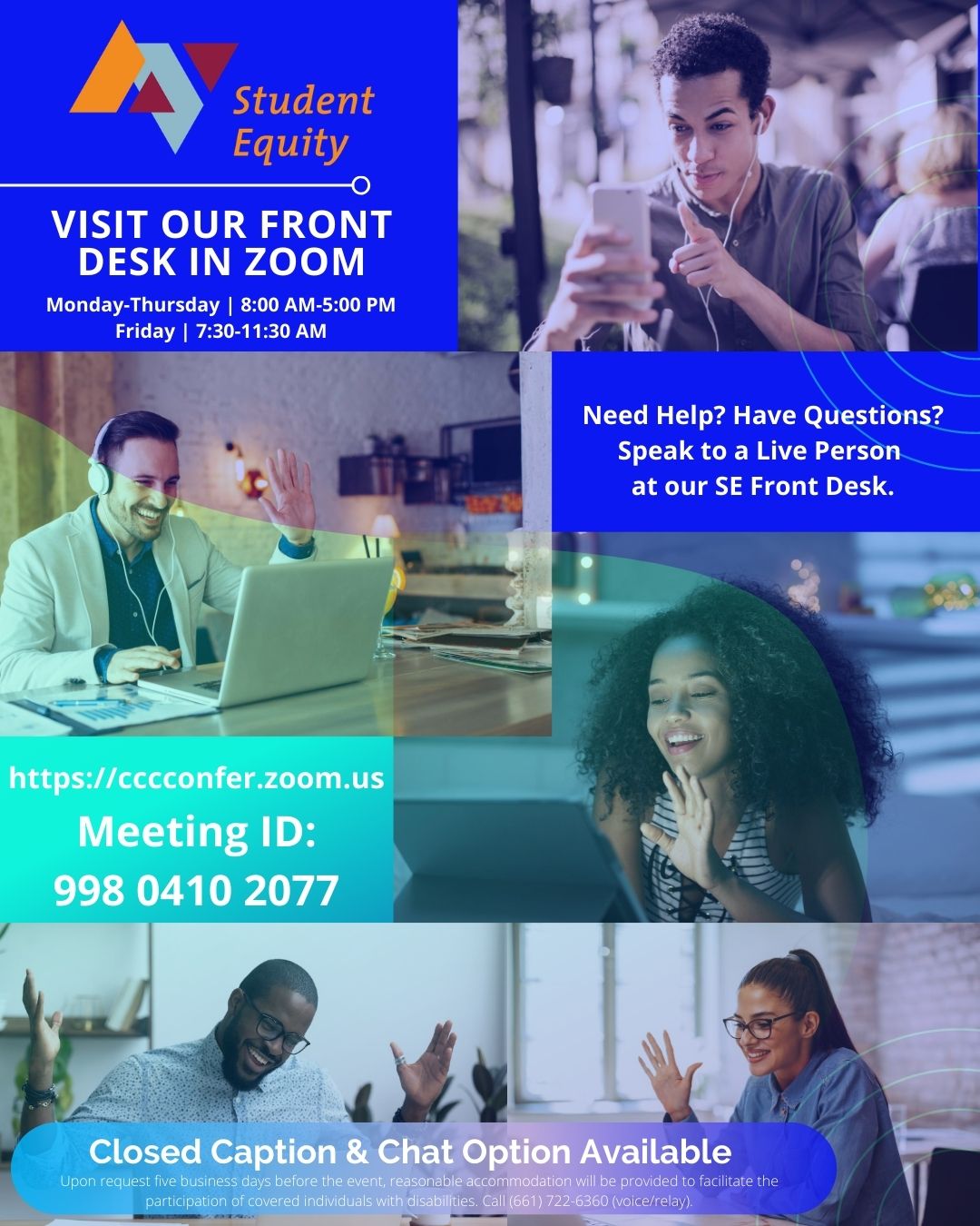 Student Equity Zoom Front Desk Flyer