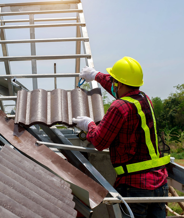 Working on roof repairs