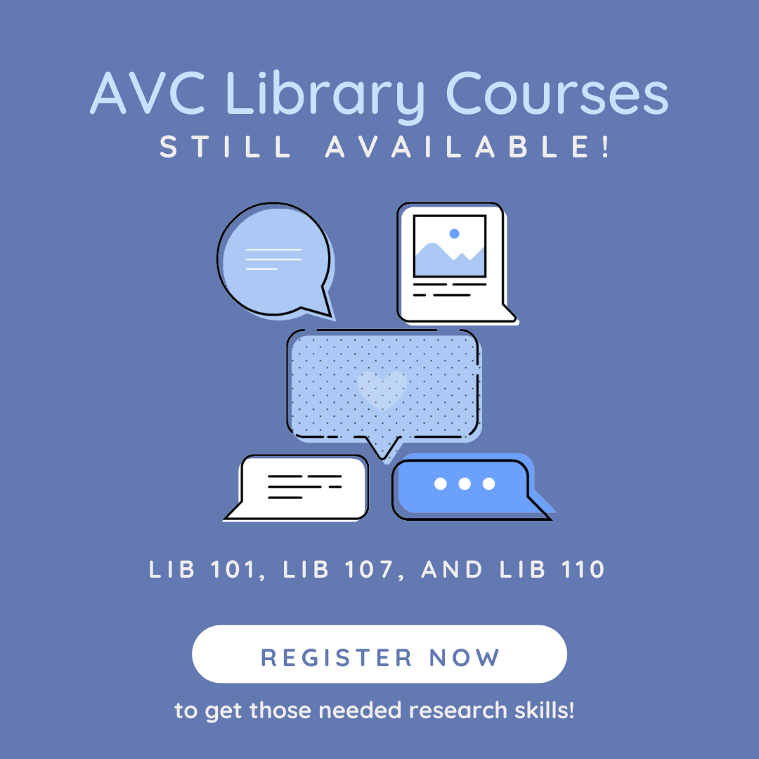 Library courses still available - register now for LIB 101, 107, or 110!