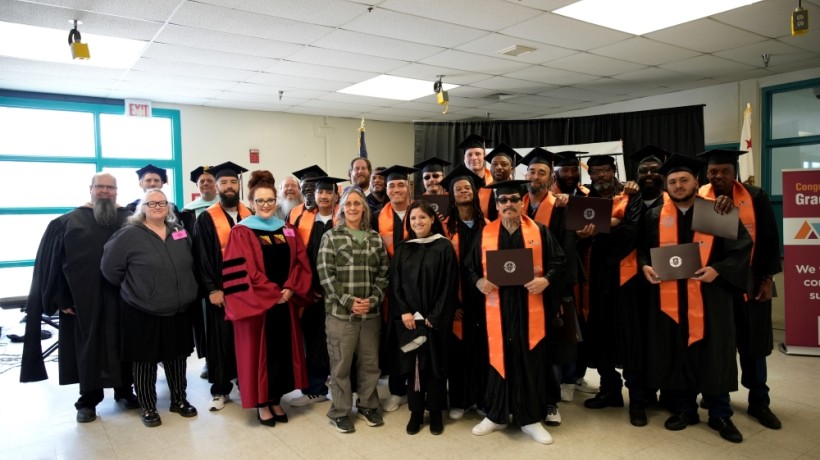 Antelope Valley College in partnership with CDCR held a graduation ceremony last week at the California State Prison, Los Angeles County, where 15 graduates were awarded associate degrees from AVC.