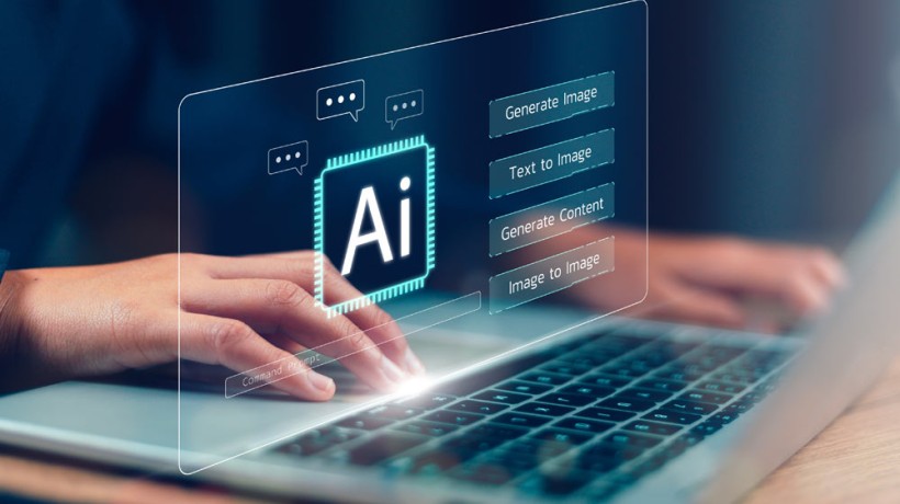 Student using AI on personal computer