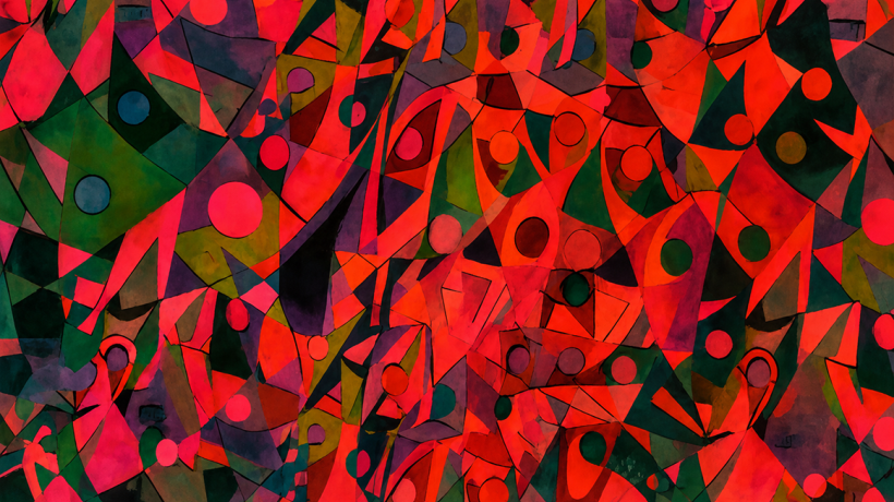Vivid Cubist Mosaic of Color