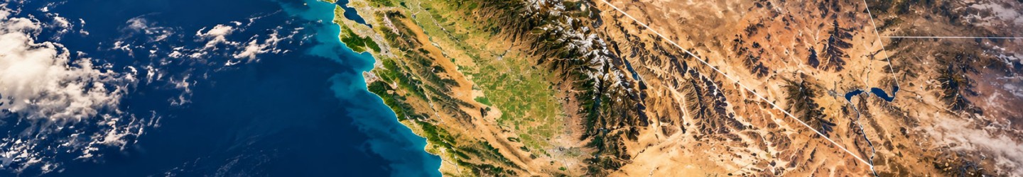 Airplane view of California