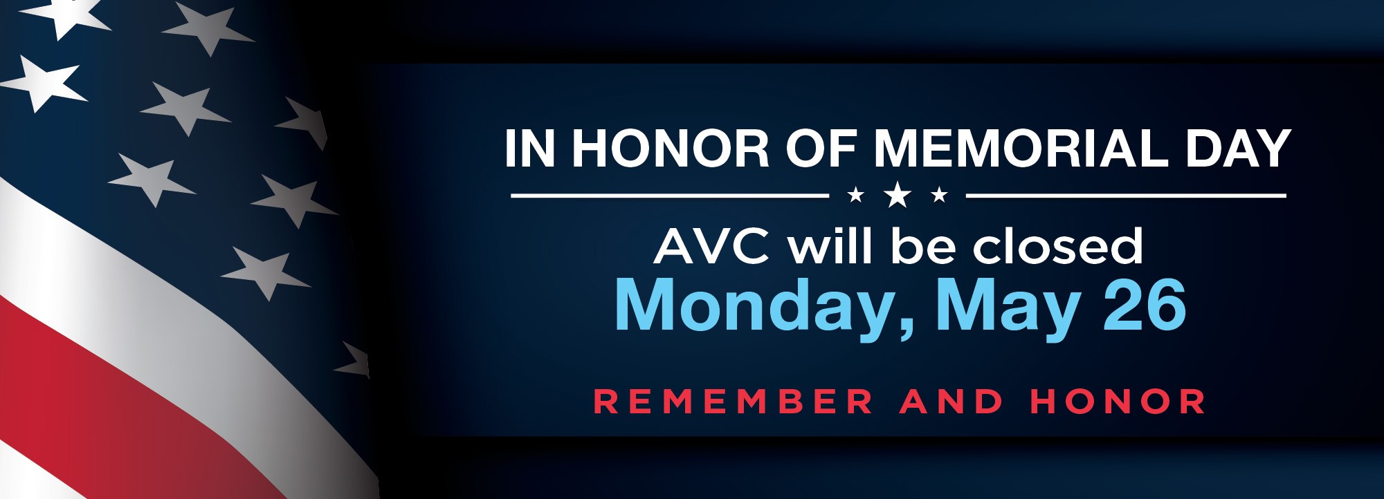 AVC will be closed on May 26