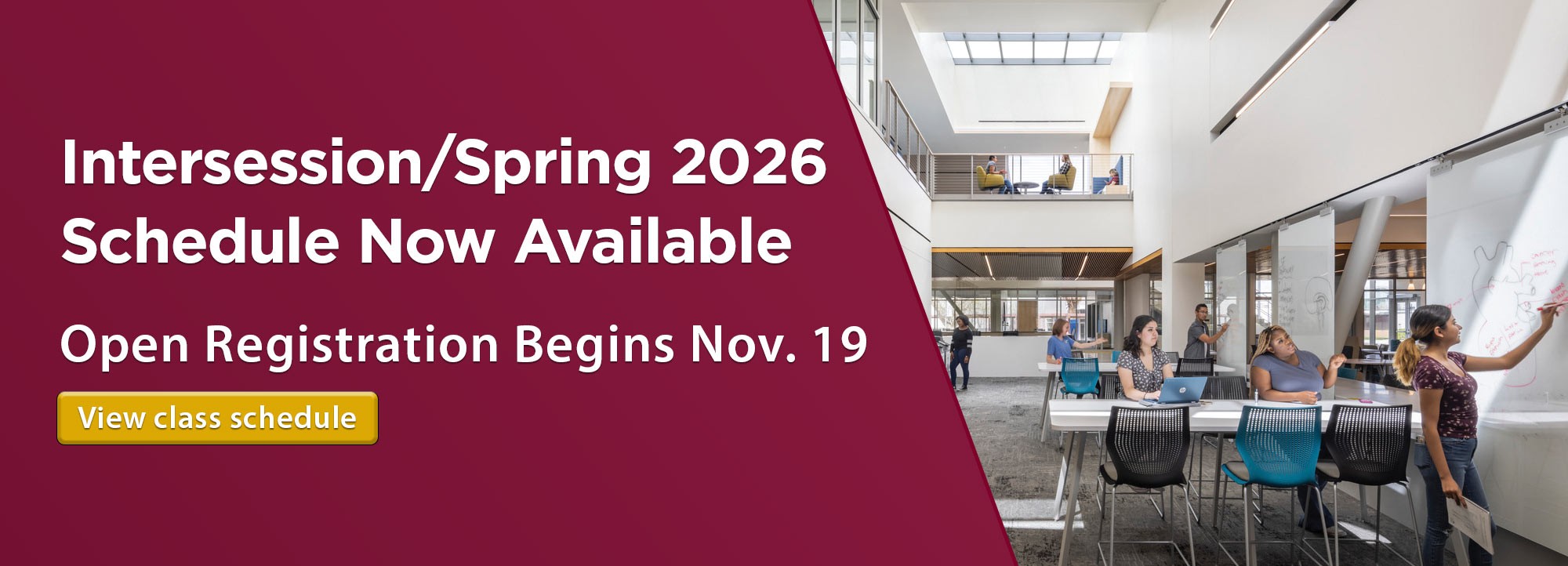 Intersession and Spring 2026 Schedule Now Available