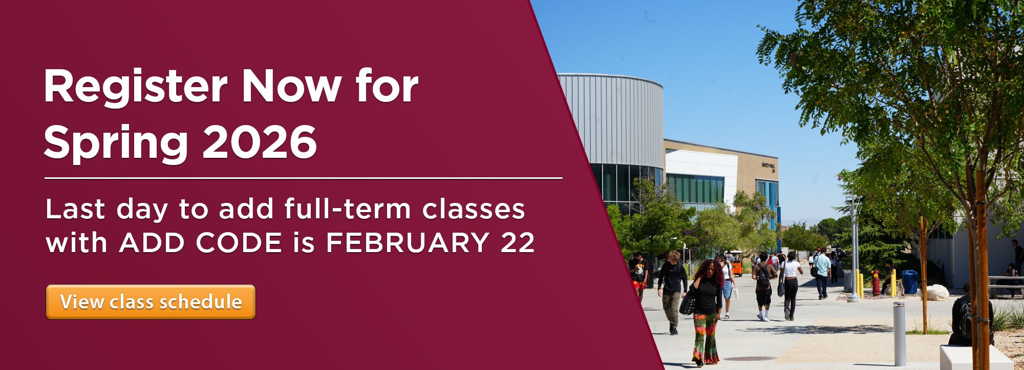 Register Now for Spring 2026 with Add Code