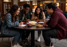 Students studying at Trivia Nights
