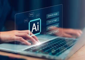 Student using AI on personal computer