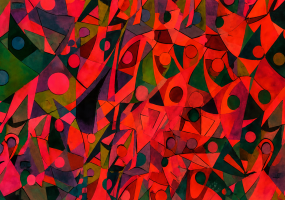 Vivid Cubist Mosaic of Color