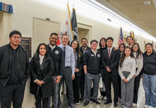 Student leaders from Antelope Valley College’s Associated Student Organization (ASO) recently met with Congressman George Whitesides