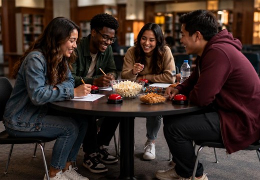 Students studying at Trivia Nights