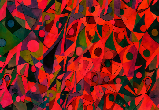 Vivid Cubist Mosaic of Color
