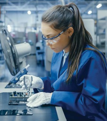 Student working in a lab